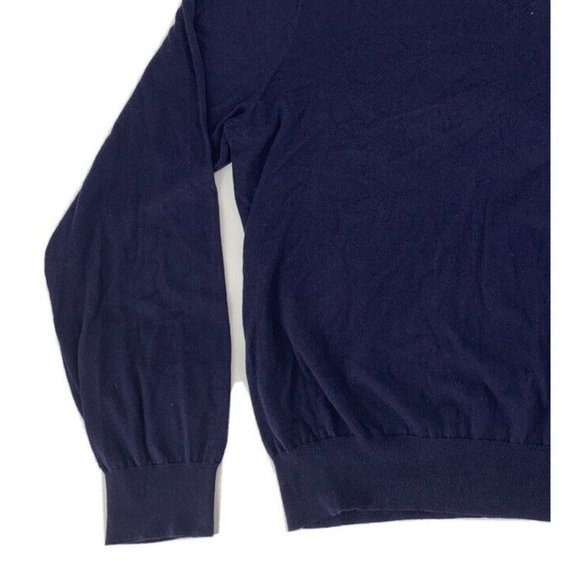 Men's Polo by Ralph Lauren Long Sleeve V-Neck Sweater Blue XL 100% Pima Cotton - Picture 2 of 9